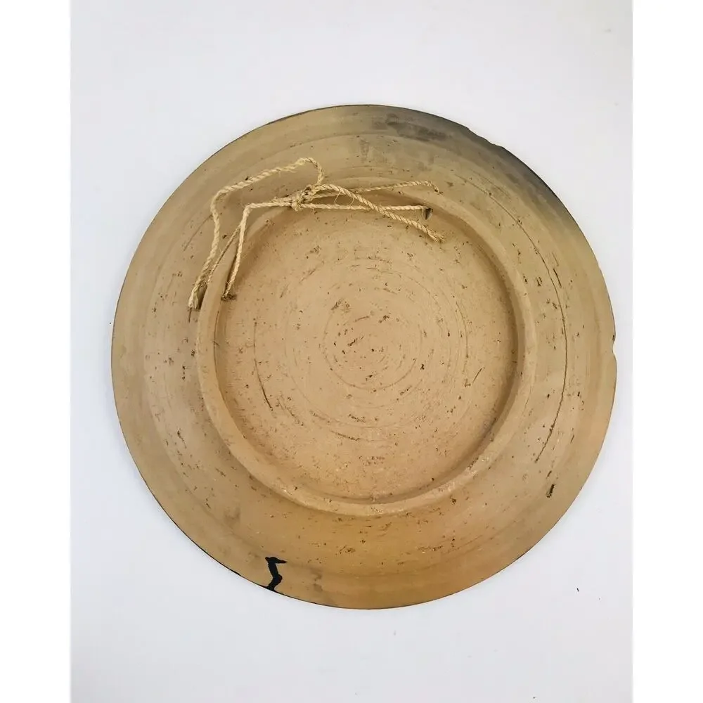 Rare Antique Earthy Clay Pottery Plate From Guatemala 12